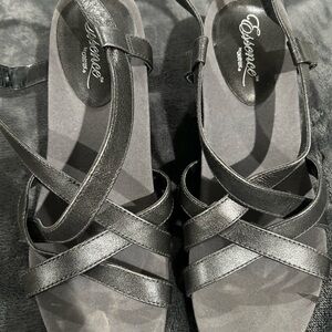 Aetrex Black Strappy Sandals